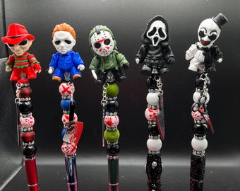 Bolígrafos con temática de terror y cuentas