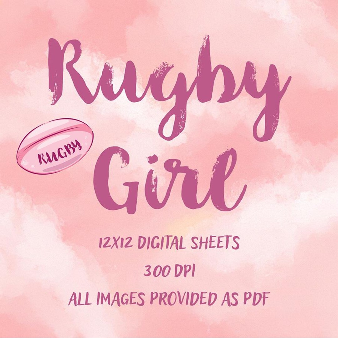 Rugby Girl Digital Papers | Rugby for Girls | Scrapbooking Paper ...