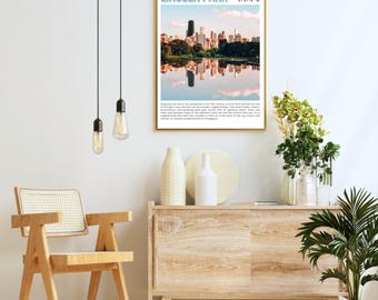 Plakat artystyczny z okolic Lincoln Park w Chicago | Sztuka ścienna dla mieszkańców Chicago