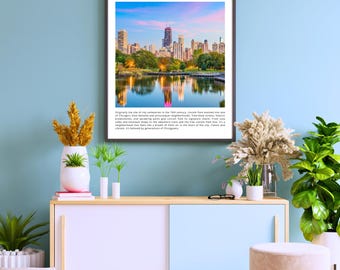 Lincoln Park Chicago – wydruk artystyczny: Plakat z okolic Chicago (pobieranie cyfrowe 18x24)