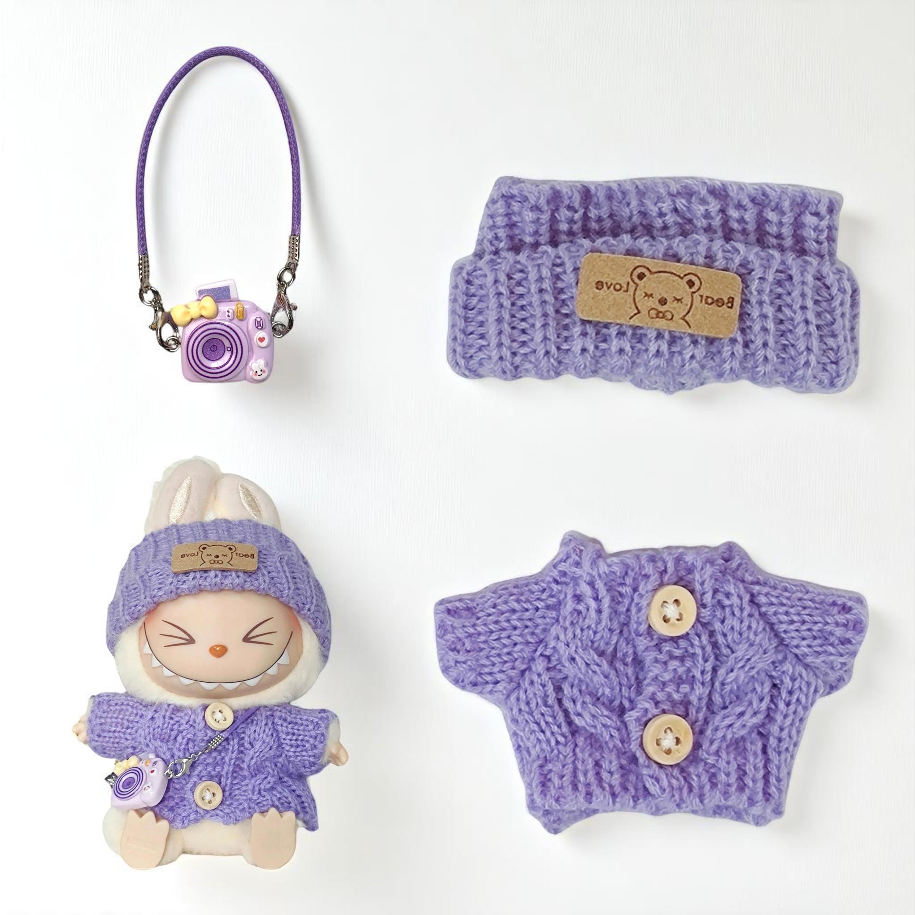 6-teilige Puppenkleidung Für 17cm Puppen - Outfits Mit Latzhosen