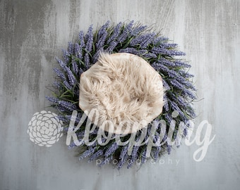 Lavender Wreath digital newborn backdrop download