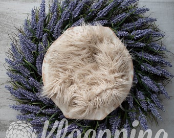 Lavender Wreath with fur digital newborn backdrop download