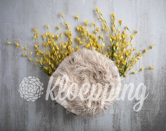 Yellow spring flowers newborn digital backdrop