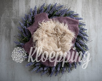 Lavender Wreath with purple felt digital newborn backdrop download