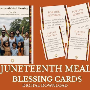 Tarjetas de bendición de comida para Juneteenth: descarga digital / Ritual de celebración ancestral / Tarjetas de afirmación imprimibles