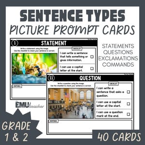 Sentence Types Writing Picture Prompts Build Improve Sentence Structure