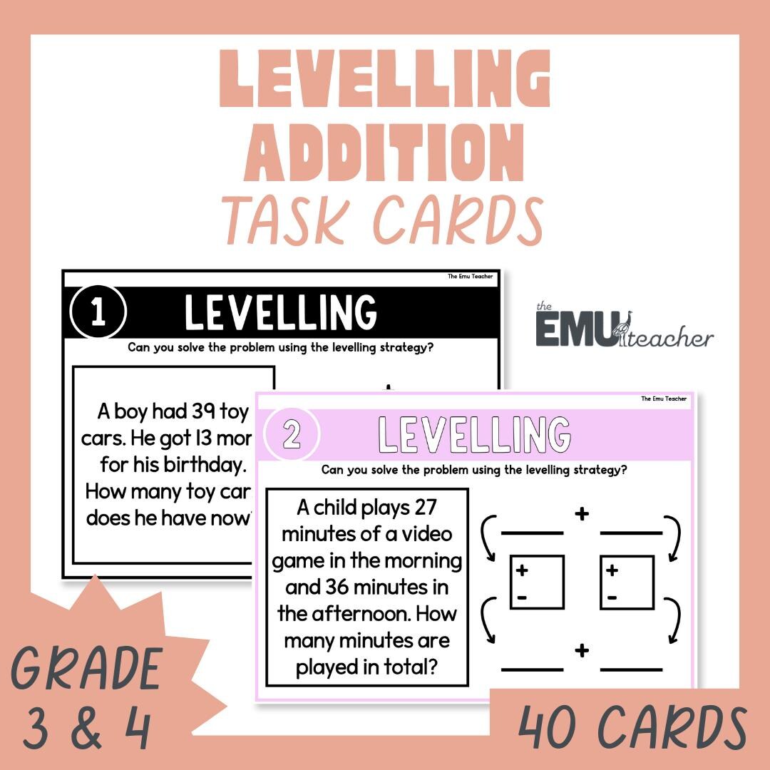 2- and 3-digit Addition Word Problem Task Cards Levelling and ...