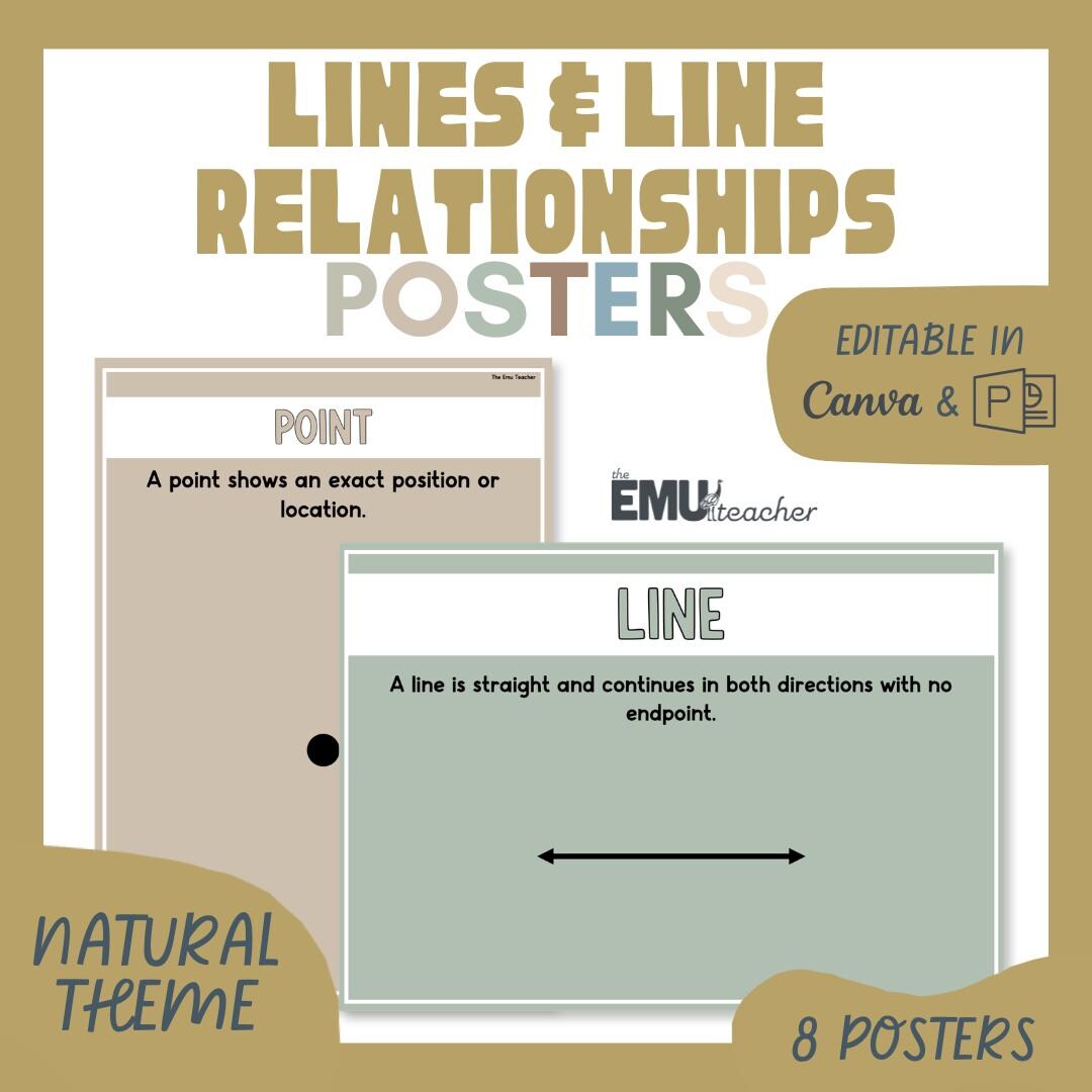 Line Relationship Examples Lines & Line Relationships Posters Natural Parallel Perpendicular ...