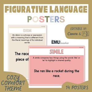 Pósteres sobre lenguaje figurado: Recursos literarios para el aula (Descarga digital)