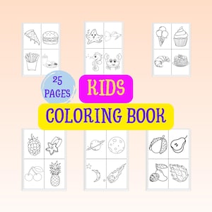 Libro para colorear para niños / 6 páginas imprimibles de animales, divertido libro de actividades imprimible para niños / Descarga PDF Libro para colorear de animales Regalo para niños