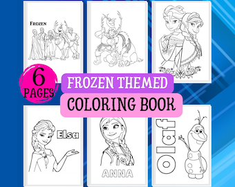 Libro da colorare Frozen – 6 pagine / Download digitale PDF / Per bambini Elsa e Anna Olaf Pagine da colorare per bambini