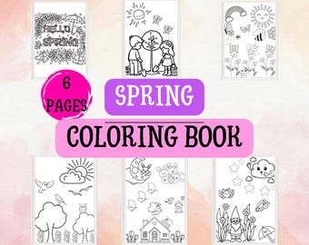 Spring Coloring Book for Kids | 6-Page Printable Activity (PDF)