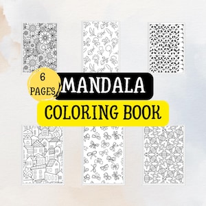 Mandalas Coloring Book + 6 Print Pages De-Stress Mandala Coloring Pages for Adults Stress Relief Printable Digital Download