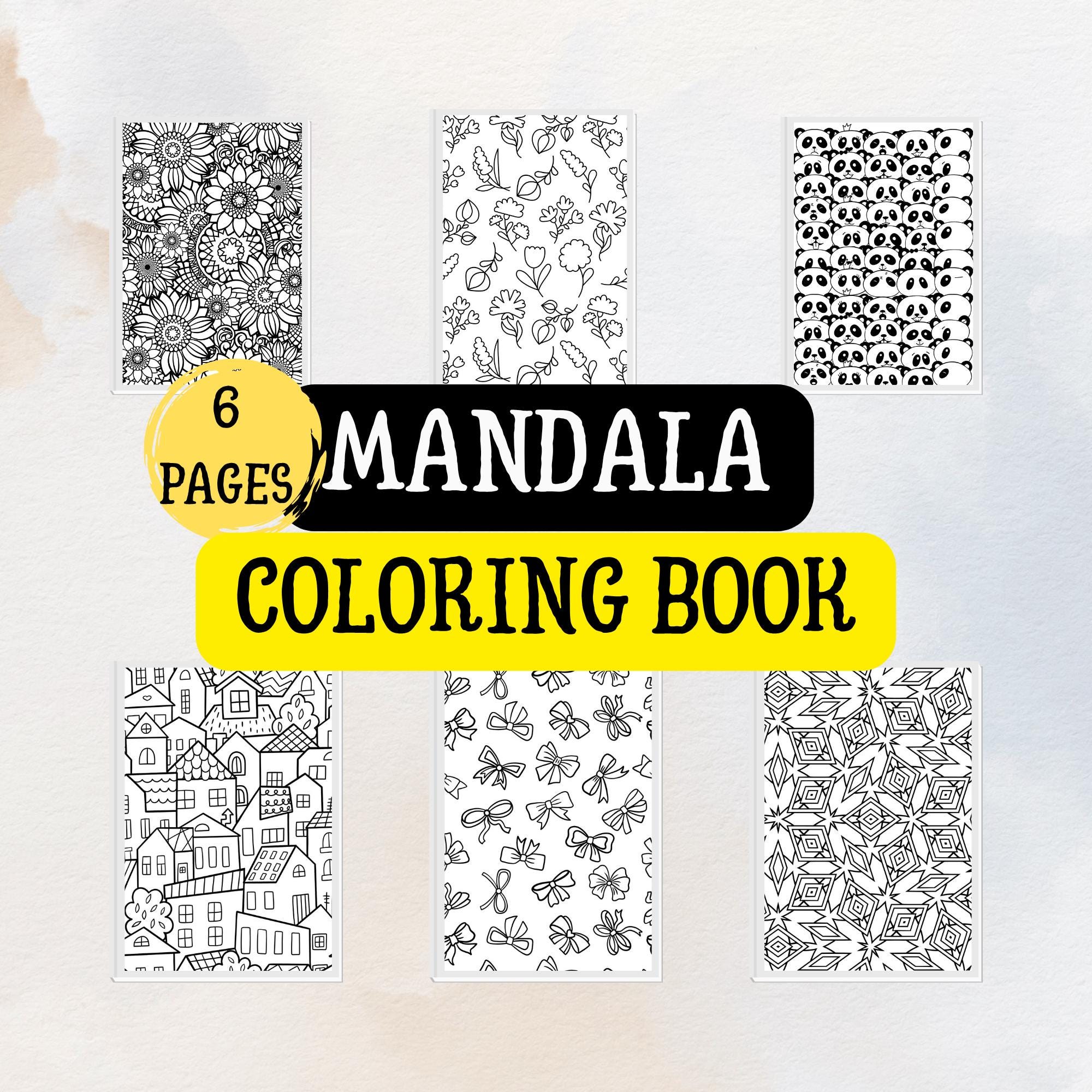 Livro de colorir mandalas + 6 páginas para imprimir. Desenhos de mandalas para colorir antiestresse para adultos. Download digital para impressão e alívio do estresse.