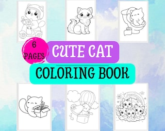 Cat Coloring Book for Kids | Cute & Easy Designs (Printable PDF)