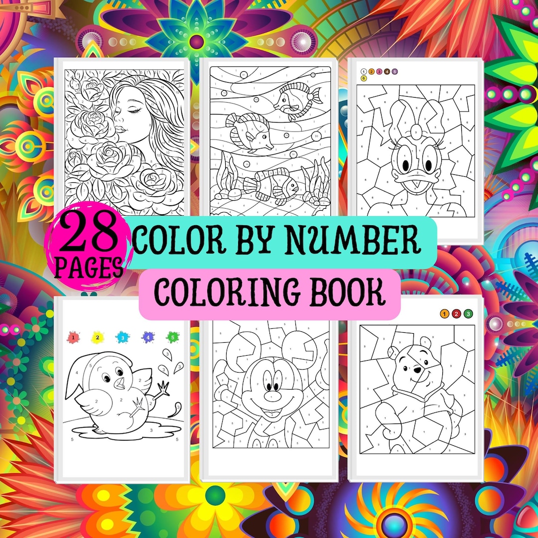 Color by Numbers Coloring Book for Kids – 28 Fun Pages | Printable ...