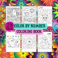Color by Numbers Coloring Book for Kids \u2013 28 Fun Pages | Printable Activity Book | Digital Download | Educational Art for Children product logo