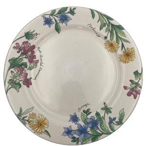 Sakura Majesticware Geranium Plate Botanical Floral Stoneware Dinner Plate 10.5&quot;