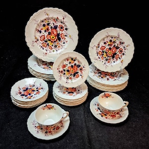 36 Pc. Early English Ironstone Royal Ducal Cranford Hand Painted Dinnerware Replacements or Extras
