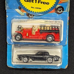Hot Wheels Old Number 5 & Stutz Blackhawk | 1982 NOS | On Card | Mattel | Fire Engine Truck | Red Black | Classic | Malaysia