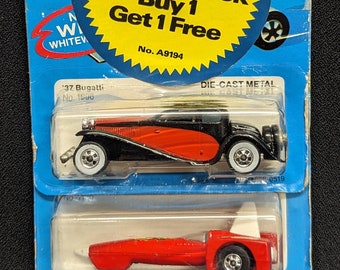Mattel Hot Wheels 37 Bugatti & Tricar X8 / 1982 NOS / On Card