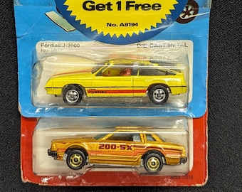 Hot Wheels Pontiac J-2000 Datsun 200SX | 1982 NOS | on Card