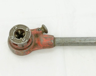 Ridgid Tools No. 0-R Herramienta para rosca de tubería, grifo de trinquete, mango de cabeza troquelada, 1/2" EE. UU.