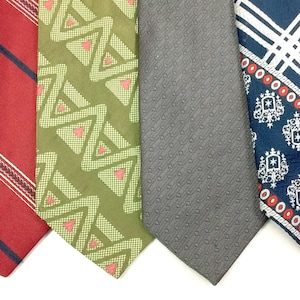 Four Vintage Clip-on Retro Mens Fashion Ties Neckties - Etsy