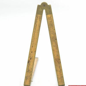 VTG com junta de latão garantida Boxwood Stanley #62 Regra dobrável de dois pés | 24"