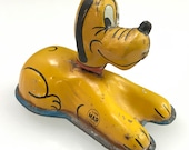 Vintage Pluto The Dog Push Toy Linemar Tin Litho Toys 1950s Disney Display Only Japan Ref 21856
