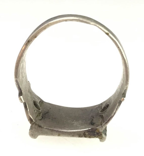 Antique Moroccan Nickel Statement Ring | Size 10.… - image 4