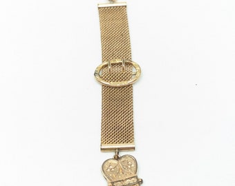 Porte-montre victorien pour montre de poche | Boucle | Or | SOB and Co | Bigney | Antiquités | Maille | Cotte de mailles | 22407