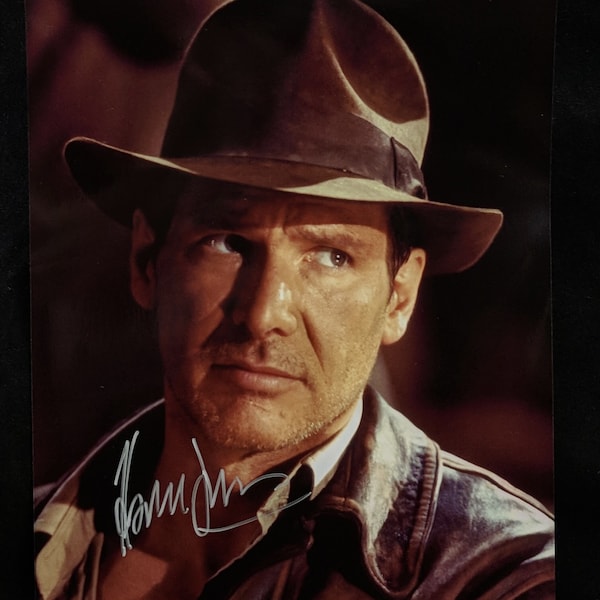 Vintage Indiana Jones Hand Signed Harrison Ford Autograph 8 x 10 Photograph Photo Poster