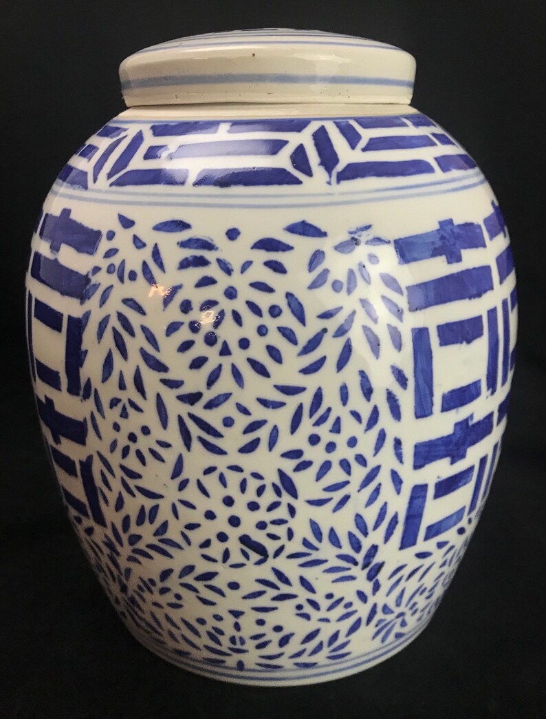 Vintage Blue & White Oriental Chinese Urn Made in China Ref il 794xN j2b0