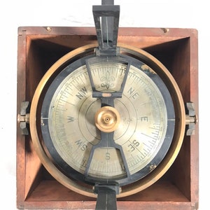 Antique Nautical Pelorus Maritime Navigational Aid Instrument Dumb Compass Wooden Box image 5