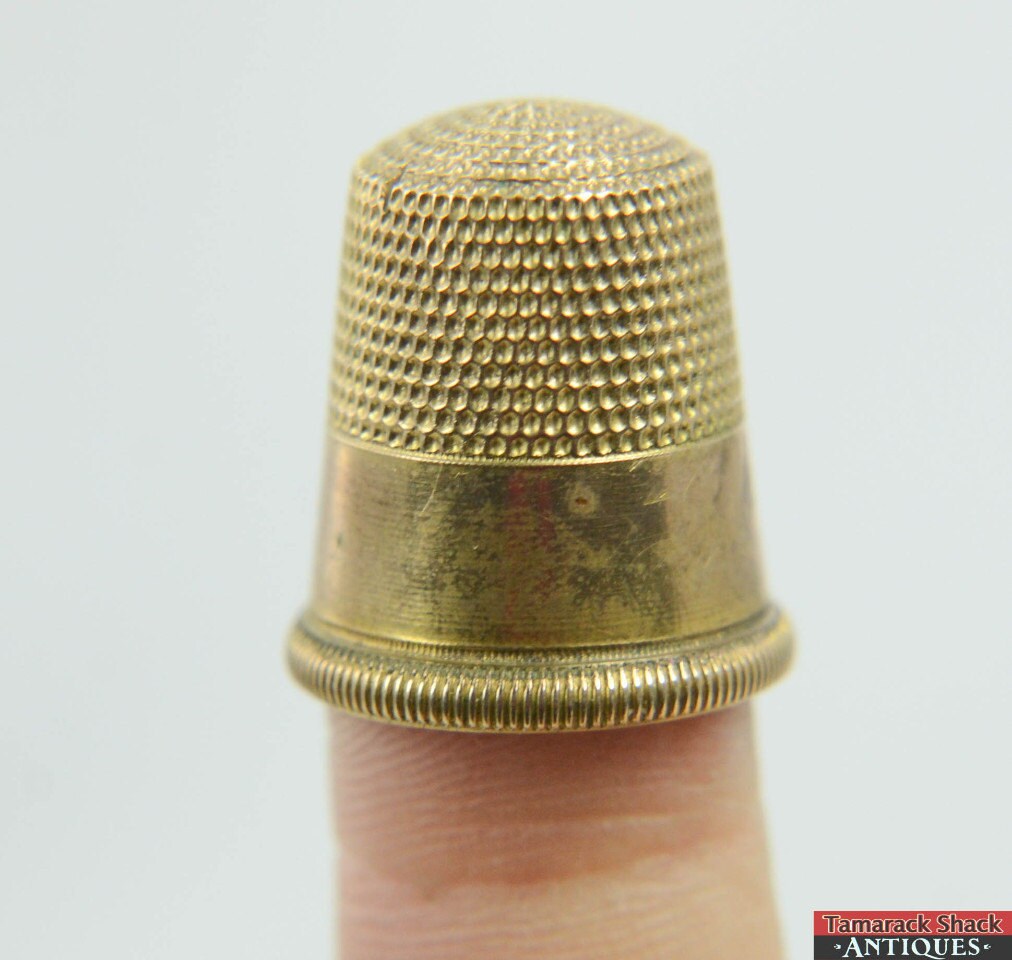 Antique Victorian 14k Gold Filled Double Anchor Goldsmith Stern Co Thimble 5.4g