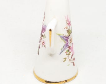 Éteignoir à bougies Hammersley | Fleurs Rose Violette | Porcelaine fine | Bordure décorative dorée | Angleterre | Antiquités | Porcelaine | 24328