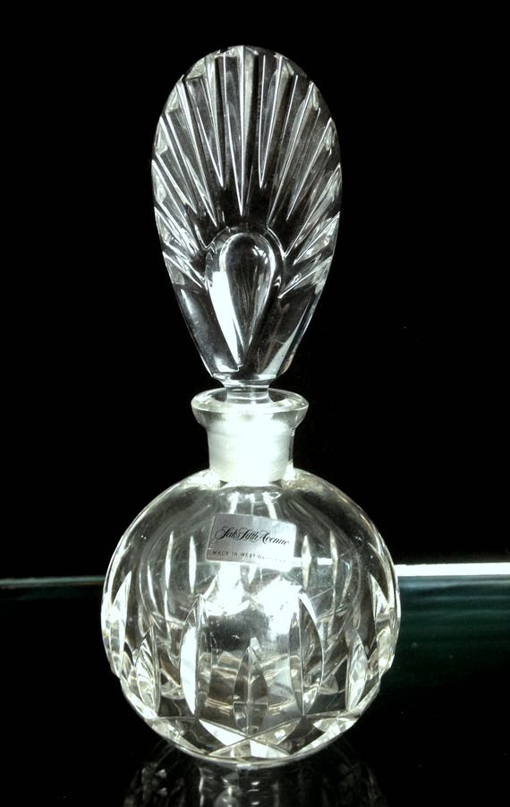 Vintage Saks Fifth Avenue Fan Top Fifth Ave Crystal Perfume Bottle with