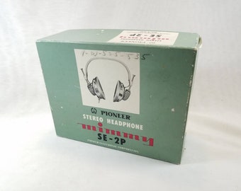 Pioneer Stereo Headphones Mimmy SE-2P Made in Japan 1960s Green Box Pioneer Electronic Corporation Untested 20006