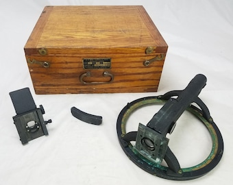 Antique 1942 Nautical Telescopic Alidade Turning Board WWII US Navy Kollmorgen Optical Co. Brooklyn NY Display