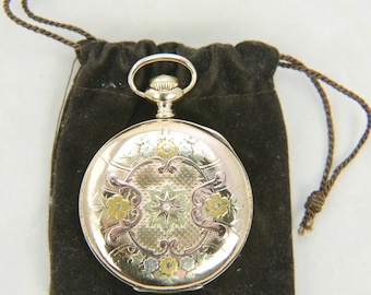 1899 Illinois 23J Sangamo 16s Getty 14K Gold Multi-Color Diamond Hunter's Case