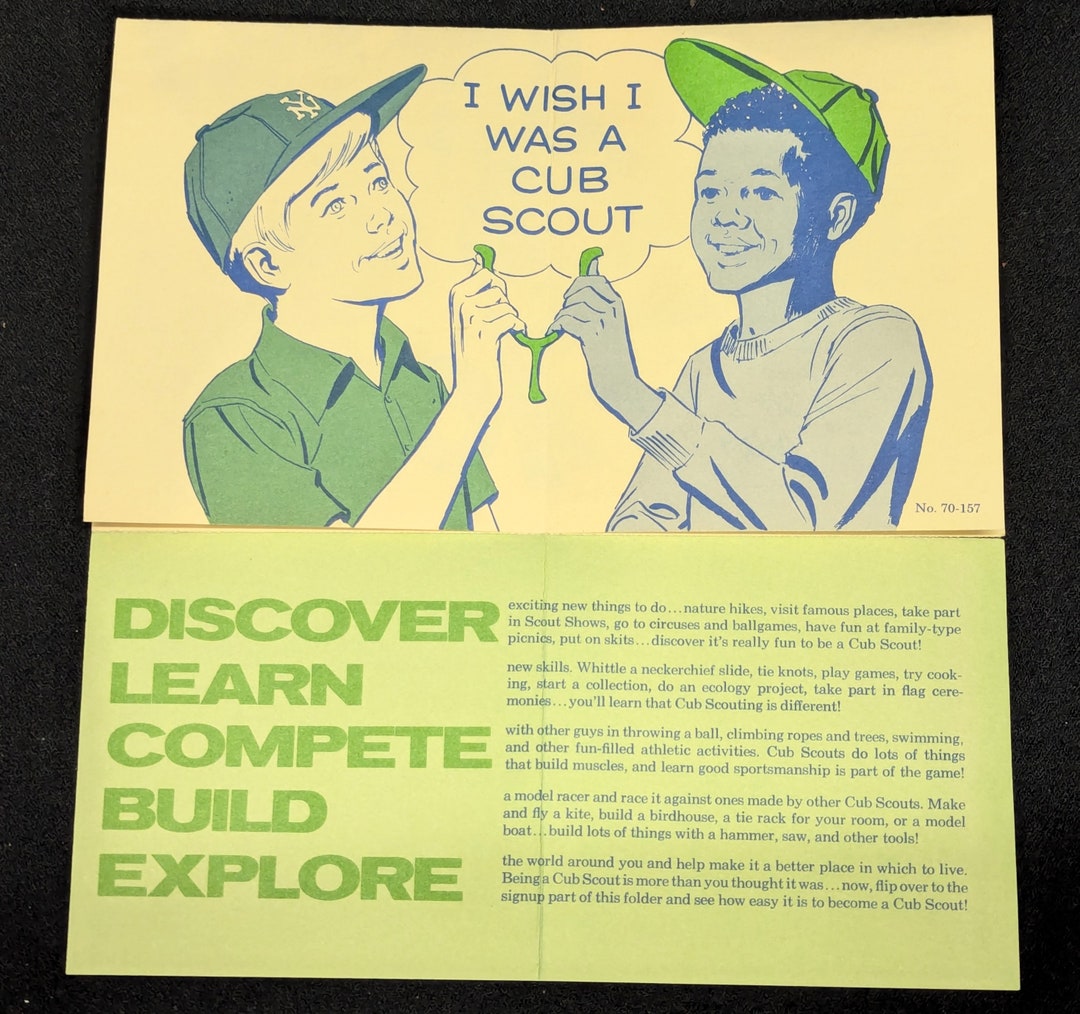 1960s Cub Scout Application | Uniform Information | Tear off ...