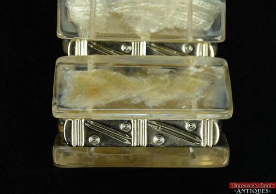 VTG 6 Panel Lucite w/ Mica Flakes Thick Chunky Si… - image 2