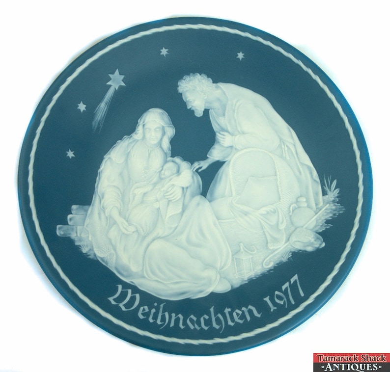 Mettlach Villeroy & Boch Weihnachten 1977 Cameo Reliefmuster Weihnachtsteller Bild 1