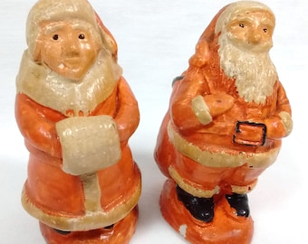 c1940s-50s Santa Mrs. Claus Salt & Pepper Shakers St. Nicholas