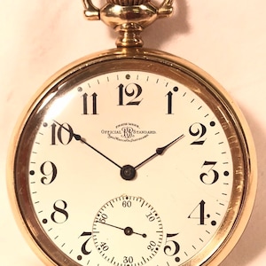 RARE 1905 Ball Waltham 21J 16s Brotherhood of Locomotive Fireman & Engineers Railroad Pocket Watch BLFE Marked Case Mvmt Keeps Time