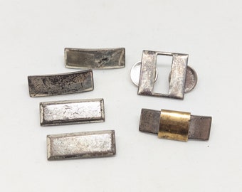 6 épingles à épingles en argent sterling pour collier | Militaire | 25 grammes | Revers | Capitaine de l'armée | Adjudant | Lieutenant | Non poli | 24119