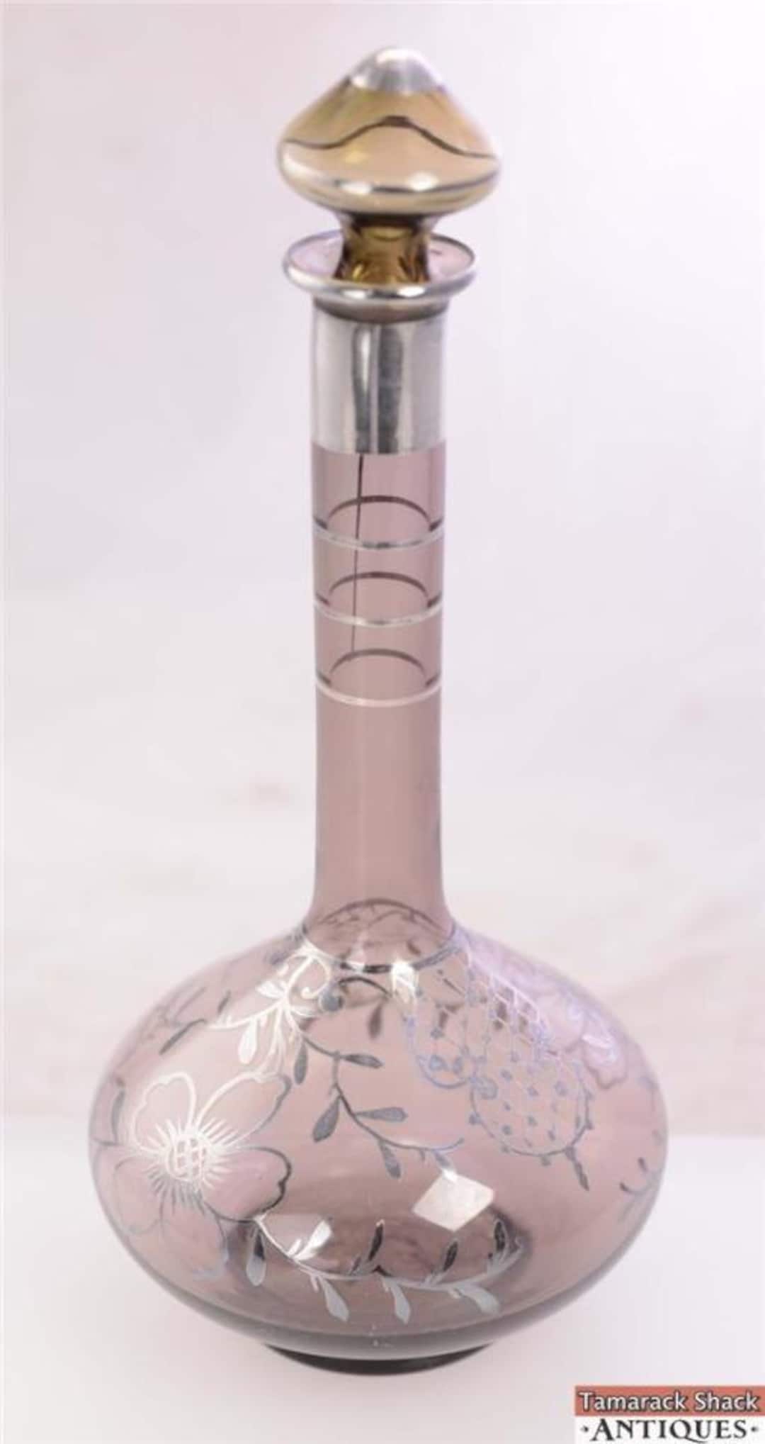 VTG ヌーボー スターリングシルバー デポジット アメジスト 吹きガラス