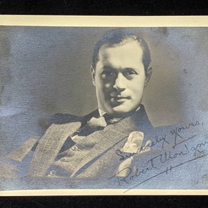 Vintage 1930s Movie Memorabilia Actor Robert Montgomery Autographed Signed 5x7 Sincerely Yours Bewitched Hollywood Star